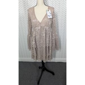 NWT Show Me Your Mumu Dress Womens XL Pink Babydoll Tiered Cottagecore Fairy